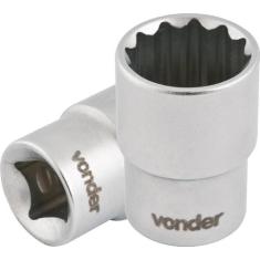 Soquete Estriado Encaixe 1/2" 14mm Curto Cromo Vanádio - Vonder