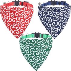 Coleiras para gatos com sino bandana ajustável para cachorros pequenos e meninas