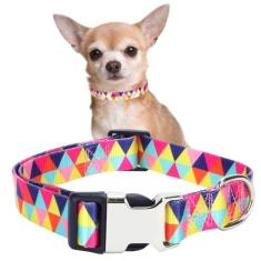 Linda coleira para cães PP pequenos, médios e grandes, coleira para animais de estimação de nylon macio, estampa 3D, estampas multicoloridas, coleiras ajustáveis para cães, meninas, meninos,