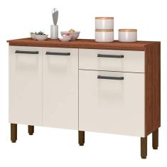 Balcão De Cozinha Versalhes Nogueira Off White - Kits Paraná