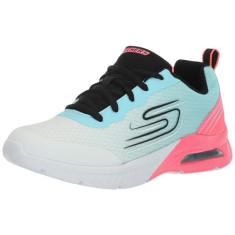 Skechers Tênis infantil unissex Microspec Max Plus, Branco/Coral, 2 Little Kid