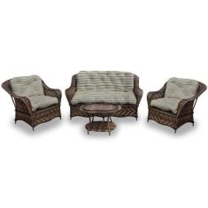 Conjunto de Sofá Fibra Sintética Naja - 1 Sofá 2 L + 2 Poltronas + 1 M