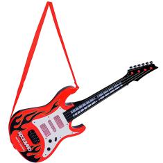 Guitarra Infantil Elétrica Com Som E Luz Vermelha - Art Brink
