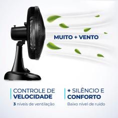 Ventilador de Mesa 40Cm 6 Pás Preto Mondial VSP40 127V
