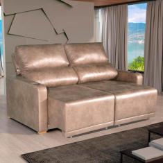 Sofá 2 Lugares 1,76m Retrátil e Reclinável Lyon Bom Pastor, Castor Vel