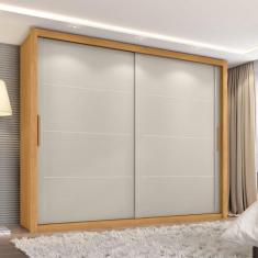 Guarda Roupa Casal Essencial 2 Portas de Correr 6 Gavetas - Zanzini