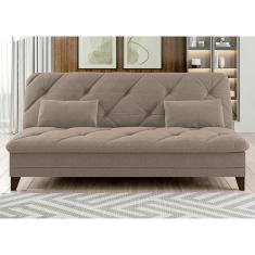 Sofá-Cama 3 Lugares Linoforte Jamile com Encosto Reclinável em Tecido Suede - 188cm de Largura