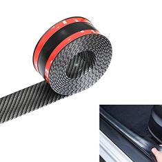 BoYeeBo Protetor de guardas de entrada de porta de carro de fibra de carbono universal, adesivo de peitoril de porta de carro para guardas de entrada de porta de caminhão SUV (Preto, 3×250cm/1,2×98,4polegadas)