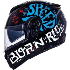 Capacete Norisk Force Articulado Born To Ride - Preto/Azul