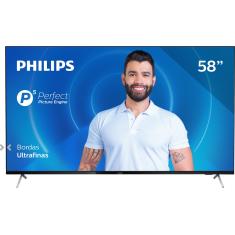 Smart TV LED 58" Philips 58PUG7625/78 UHD 4K P5 HDR10+ Dolby Vision Atmos, Bluetooth, Wi-Fi Bordas Ultrafinas