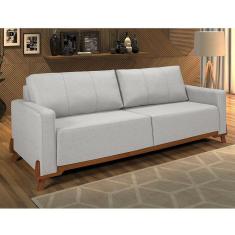 Sofá 3 Lugares 200cm Linho Maldivas Império Estofados Gelo