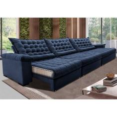 Sofá Retrátil e Reclinável 3,55m Molas Ensacadas Cama inBox Big Space 