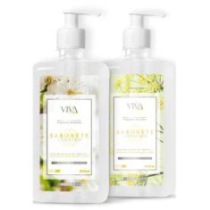 Kit 2 sabonete liquido vegano com glicerina vegetal premium viva inten