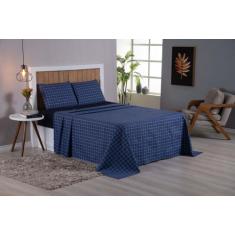 Jogo De Cama Casal Lençol 4 Peças Percal Estampado 200 Fios - Bela Cas