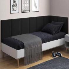 Conjunto de Cabeceira Painel Dobrável Cama Box Laura II Solteiro 0,90 