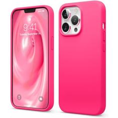 elago Capa compatível com iPhone 13 Pro, capa de silicone líquido, capa protetora de câmera de corpo inteiro, à prova de choque, fina, forro de microfibra macia antiarranhões, 6,1 polegadas (rosa