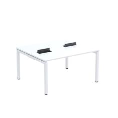 Mesa Plataforma Dupla Com Pé De Aço Para Coworking 140x120 Pdc14-12-2p Branco