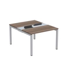 Mesa Plataforma Dupla Com Pé De Aço Para Coworking 120x140-2p Pdc12-14-2p Walnut-cinza