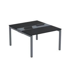 Mesa Plataforma Dupla Com Pé De Aço Para Coworking 110x140-2p Pdc11-14-2p Preto-grafito