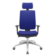 Cadeira Office Brizza Soft Aero Azul Autocompensador Com Encosto Cabeç
