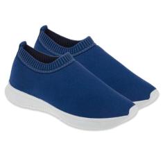 Tênis Calce Fácil Liso Com Elástico Leve Macio - Beto Calçacos, Azul, 