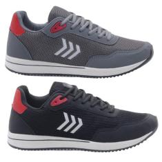 Kit 2 Pares Tênis Masculino Esportivo Leve Macio - Dix, 41, Preto, Gra