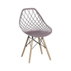 Cadeira Cloe Base Madeira Rivatti Camurça