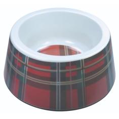 JAMBO PET Comedouro para Pet, Tartan, de Plástico, Quadriculado, 720 ML Grande - Vermelho