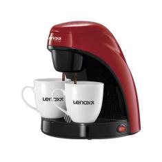 Cafeteira Elétrica Lenoxx PCA 031 Preta e Vermelha - 2 Xícaras, Preto 