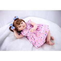 Bebê Reborn Menina  Realista Boneca Com Enxoval - Mundo Azul e Rosa