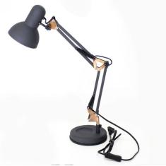 Luminária De Mesa Abajur Articulada  para 1 lâmpada E-27 Preto com cob