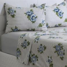 Jogo Cama Queen Size 4 Peças Microfibra 150Fios Sultan Greta