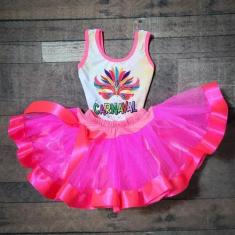 Conjunto Body E Saia Fantasia Infantil Festa De Halloween Carnaval Fol