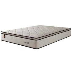 Colchão Casal King Molas Ensacadas Com Pillow Malttês 193x203x28cm Cáqui Hellen - Suporta Até 120 kg