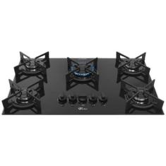 Cooktop Fit Line Fischer 5 Bocas Tc Trempe Iron Vidro Preto Bivolt 363