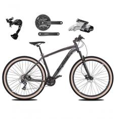 Bicicleta Aro 29 Ksw Xlt Alívio E Altus 27v Freio Hidráulico Garfo Trava Pneu Faixa - Grafite Tam.19