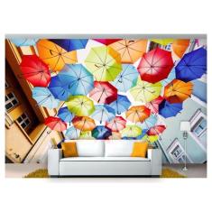 Papel De Parede Cidade Guarda Chuvas 3D Ncd170 - Você Decora