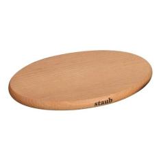 Descanso de Panela Oval Madeira Imantada 29X20 cm Laranja Staub