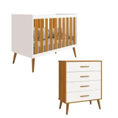 Berço Americano 2 em 1 e Comoda Gaveteiro Isis  - Reller