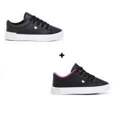 Kit Dois Pares Infantil Feminino Tênis Juvenil Escolar Antiderrapante 