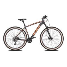 Bicicleta MTB KSW XLT 24V Aro 29 Freio Hidráulico Faixa Beje, 17, Pret