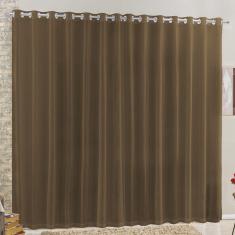 Cortina 2 Mts Sala Quarto Voal E Linho Para Trilho Comum Barata Tabaco