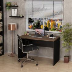 Mesa De Escritório Escrivaninha Tampo 120cm Nogal - Netmobil