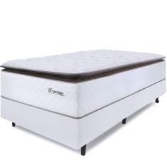 Cama Box com Colchão Solteiro Molas Ensacadas Alto 88x188cm Premium Sleep Branco BF Colchões
