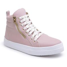 Tênis Feminino Cano Alto Botinha Sneaker Academia Com Ziper