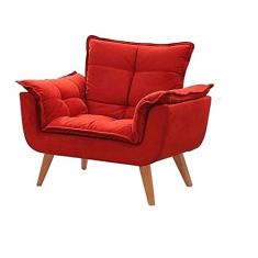 Poltrona Decorativa Linda Platinum Decor Vermelho