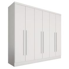 Guarda Roupa 6 Portas Casal Mayra Branco - Móveis Arapongas
