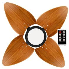 Ventilador de Teto Aspen LED 6000k Venti-Delta Preto 4Pás Freijó 220V com Controle Remoto