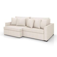 sofá 2 lugares retrátil e reclinável rivera linho bouclé cru 175 cm