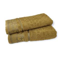 Jogo de Toalha de Banho Rosto Macia Mostarda Eudora Dianneli 100% Algodão